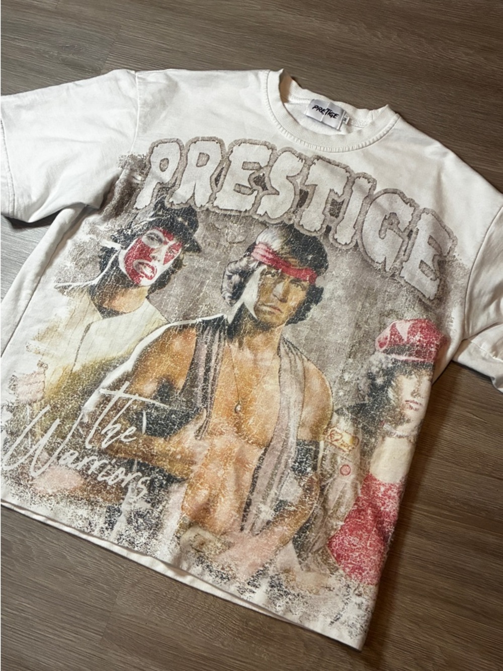 Prestige brand graphic army tee - White